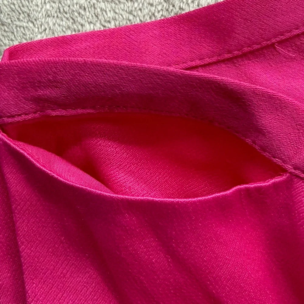 Maeve Anthropologie Shorts Womens 10 Pink Flared Viscose Button Side Barbiecore